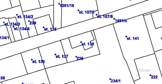Parcela st. 138 v KÚ Chrastava I, Katastrální mapa