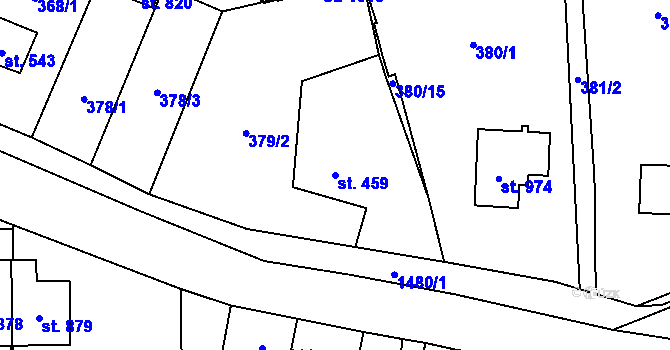 Parcela st. 459 v KÚ Chrastava I, Katastrální mapa