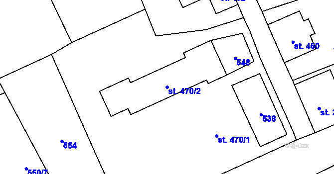 Parcela st. 470/2 v KÚ Chrastava I, Katastrální mapa