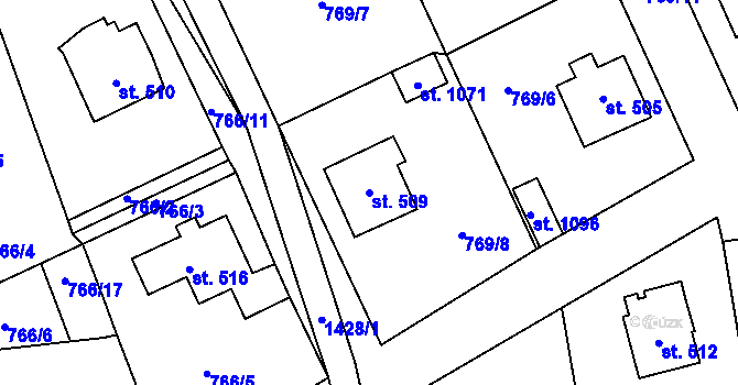 Parcela st. 509 v KÚ Chrastava I, Katastrální mapa