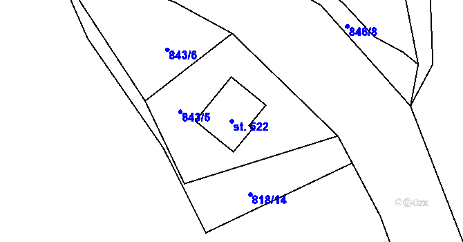 Parcela st. 522 v KÚ Chrastava I, Katastrální mapa