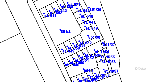 Parcela st. 652 v KÚ Chrastava I, Katastrální mapa