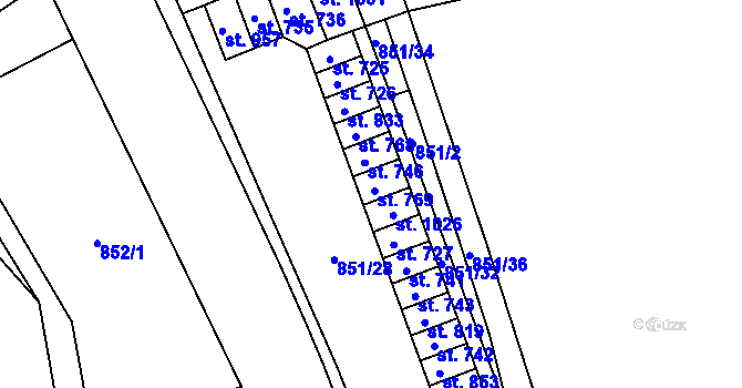 Parcela st. 769 v KÚ Chrastava I, Katastrální mapa