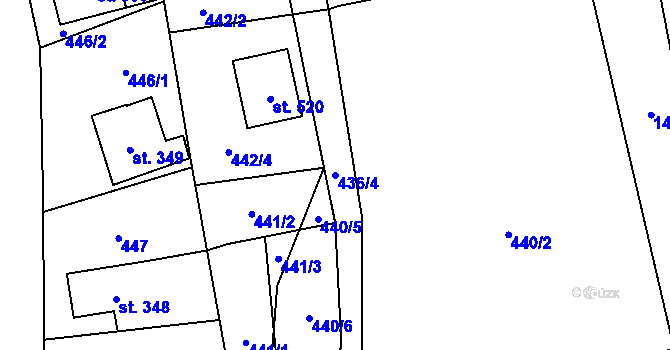 Parcela st. 436/4 v KÚ Chrastava I, Katastrální mapa