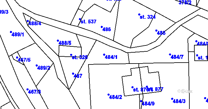 Parcela st. 484/1 v KÚ Chrastava I, Katastrální mapa