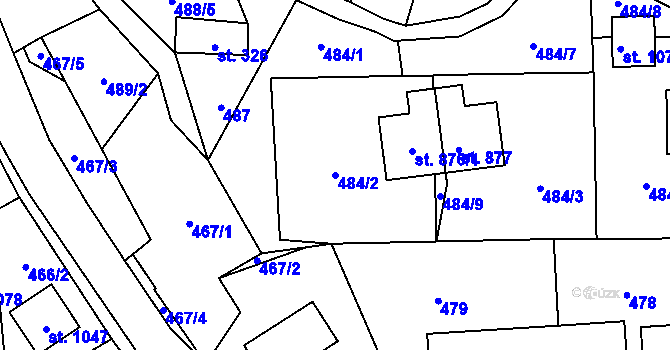 Parcela st. 484/2 v KÚ Chrastava I, Katastrální mapa