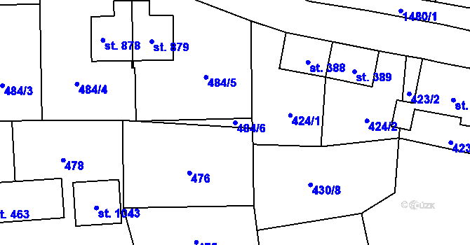 Parcela st. 484/6 v KÚ Chrastava I, Katastrální mapa