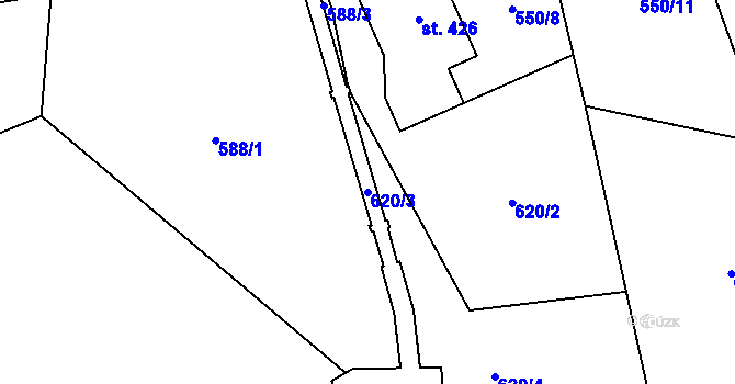 Parcela st. 620/3 v KÚ Chrastava I, Katastrální mapa