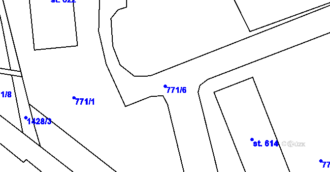 Parcela st. 771/6 v KÚ Chrastava I, Katastrální mapa