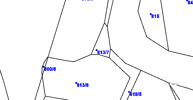 Parcela st. 813/7 v KÚ Chrastava I, Katastrální mapa