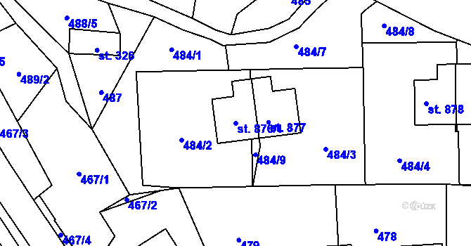 Parcela st. 876/1 v KÚ Chrastava I, Katastrální mapa