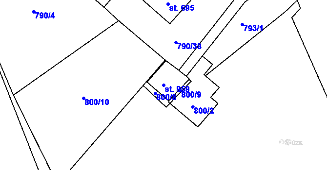 Parcela st. 959 v KÚ Chrastava I, Katastrální mapa