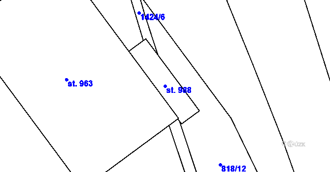 Parcela st. 988 v KÚ Chrastava I, Katastrální mapa