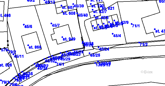Parcela st. 45/26 v KÚ Chrastava I, Katastrální mapa