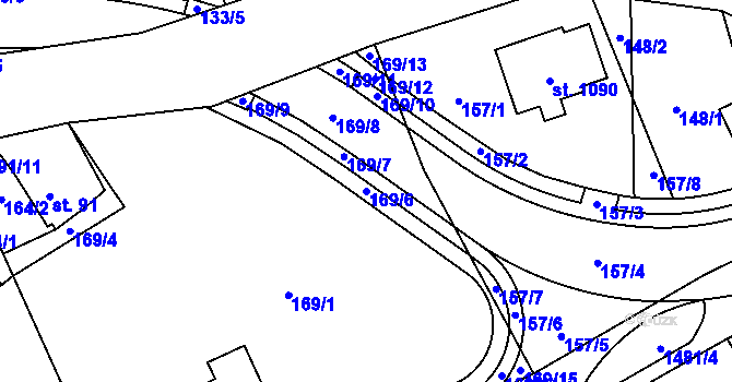 Parcela st. 169/6 v KÚ Chrastava I, Katastrální mapa