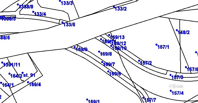 Parcela st. 169/8 v KÚ Chrastava I, Katastrální mapa