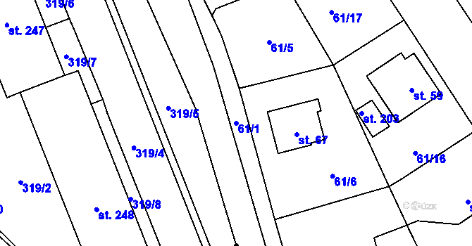 Parcela st. 61/1 v KÚ Chrastava II, Katastrální mapa