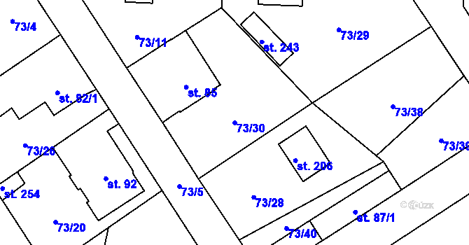 Parcela st. 73/30 v KÚ Chrastava II, Katastrální mapa