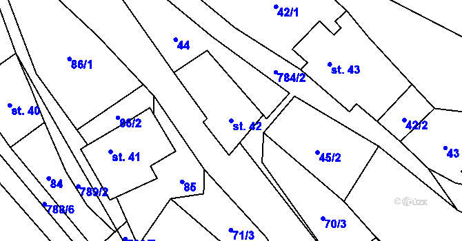 Parcela st. 42 v KÚ Chrastavec, Katastrální mapa