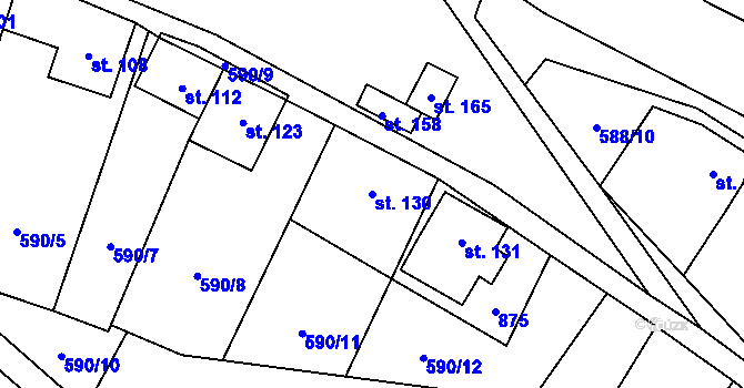 Parcela st. 130 v KÚ Chrastavec, Katastrální mapa