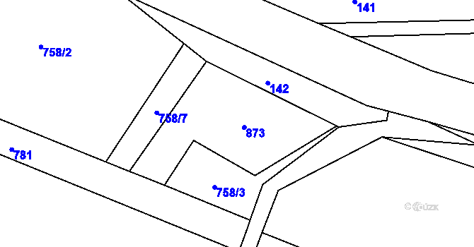 Parcela st. 155 v KÚ Chrastavec, Katastrální mapa