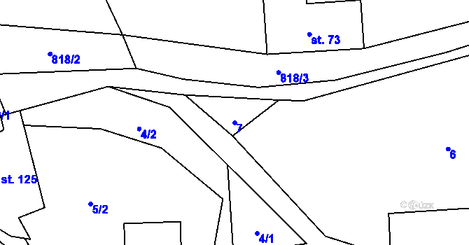 Parcela st. 7 v KÚ Chrastavec, Katastrální mapa