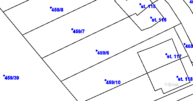 Parcela st. 459/6 v KÚ Chrastavec, Katastrální mapa