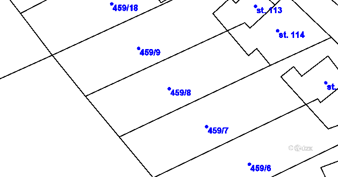 Parcela st. 459/8 v KÚ Chrastavec, Katastrální mapa