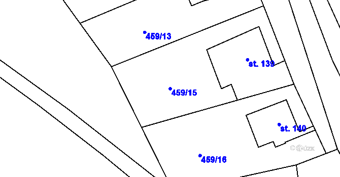 Parcela st. 459/15 v KÚ Chrastavec, Katastrální mapa