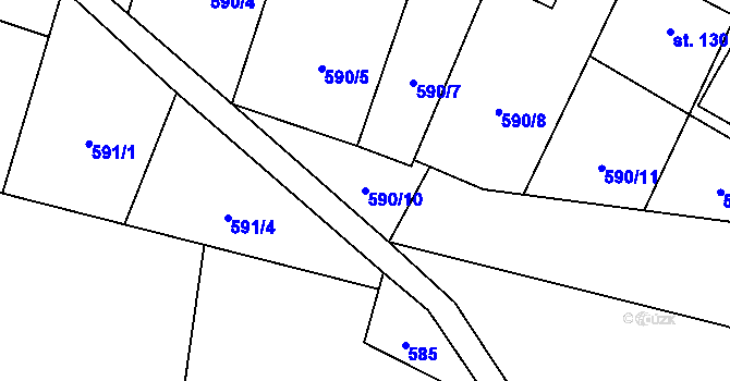 Parcela st. 590/10 v KÚ Chrastavec, Katastrální mapa