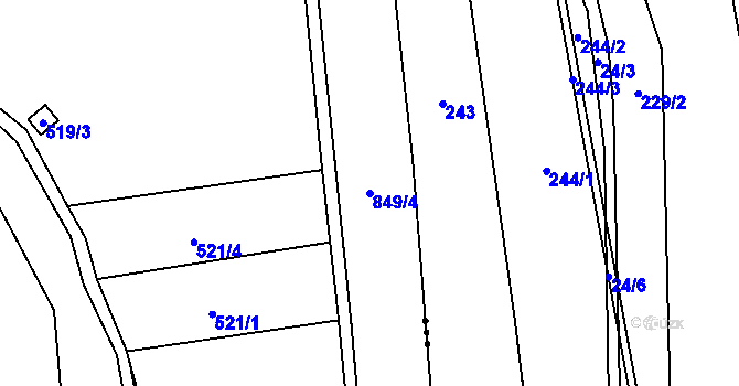 Parcela st. 849/4 v KÚ Chrastavec, Katastrální mapa