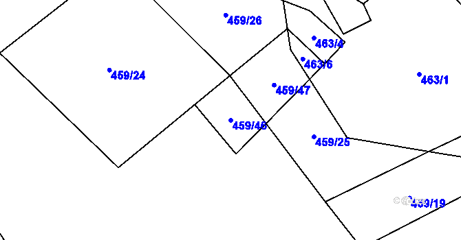 Parcela st. 459/46 v KÚ Chrastavec, Katastrální mapa