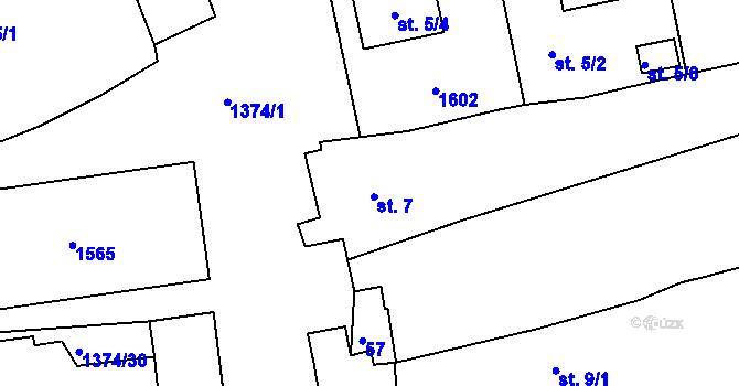 Parcela st. 7 v KÚ Chrastavice, Katastrální mapa
