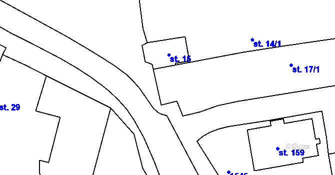 Parcela st. 16 v KÚ Chrastavice, Katastrální mapa