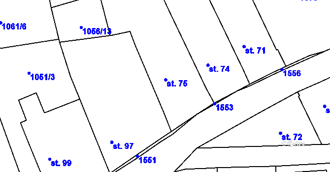 Parcela st. 75 v KÚ Chrastavice, Katastrální mapa