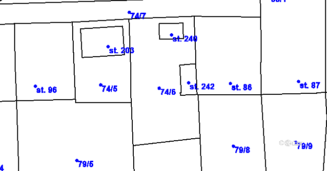 Parcela st. 85 v KÚ Chrastavice, Katastrální mapa