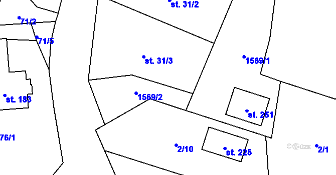 Parcela st. 2/4 v KÚ Chrastavice, Katastrální mapa