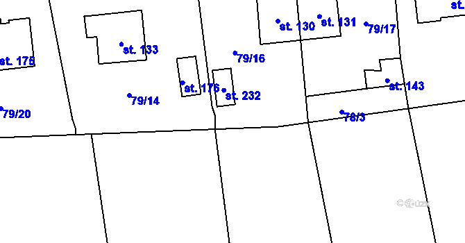 Parcela st. 78/2 v KÚ Chrastavice, Katastrální mapa