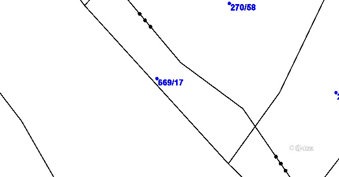 Parcela st. 669/17 v KÚ Chrastavice, Katastrální mapa