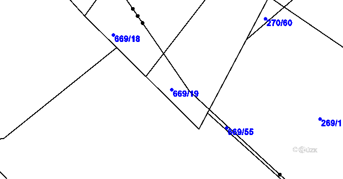 Parcela st. 669/19 v KÚ Chrastavice, Katastrální mapa
