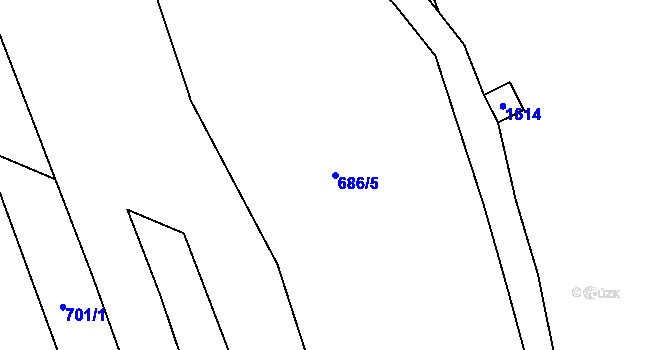 Parcela st. 686/5 v KÚ Chrastavice, Katastrální mapa