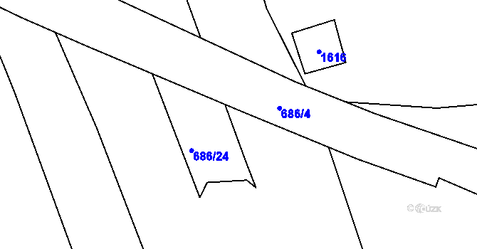 Parcela st. 686/15 v KÚ Chrastavice, Katastrální mapa