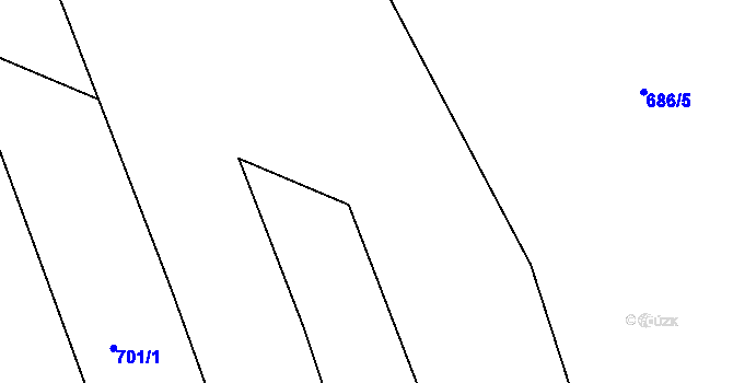 Parcela st. 686/16 v KÚ Chrastavice, Katastrální mapa