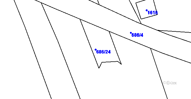 Parcela st. 686/24 v KÚ Chrastavice, Katastrální mapa