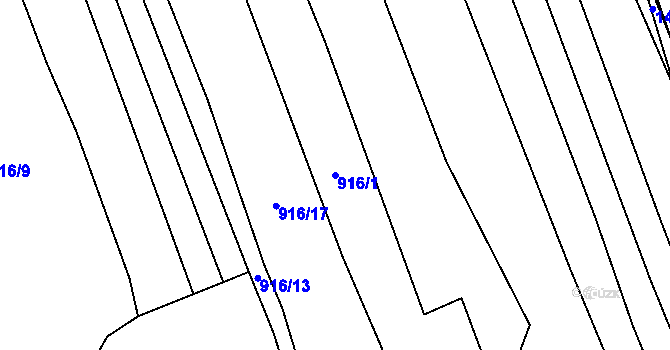 Parcela st. 916/1 v KÚ Chrastavice, Katastrální mapa