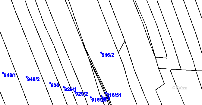 Parcela st. 916/2 v KÚ Chrastavice, Katastrální mapa