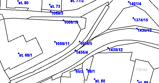 Parcela st. 1056/5 v KÚ Chrastavice, Katastrální mapa