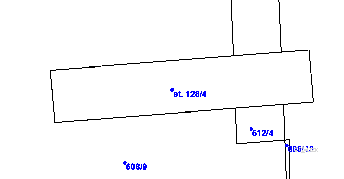 Parcela st. 128/4 v KÚ Chrastavice, Katastrální mapa