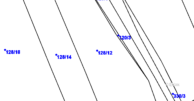 Parcela st. 128/12 v KÚ Chrastavice, Katastrální mapa