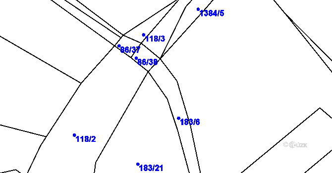 Parcela st. 183/6 v KÚ Chrastavice, Katastrální mapa